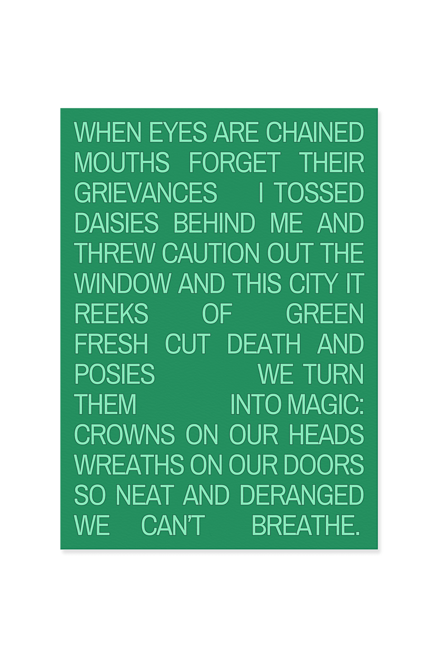 "When eyes are chained"
