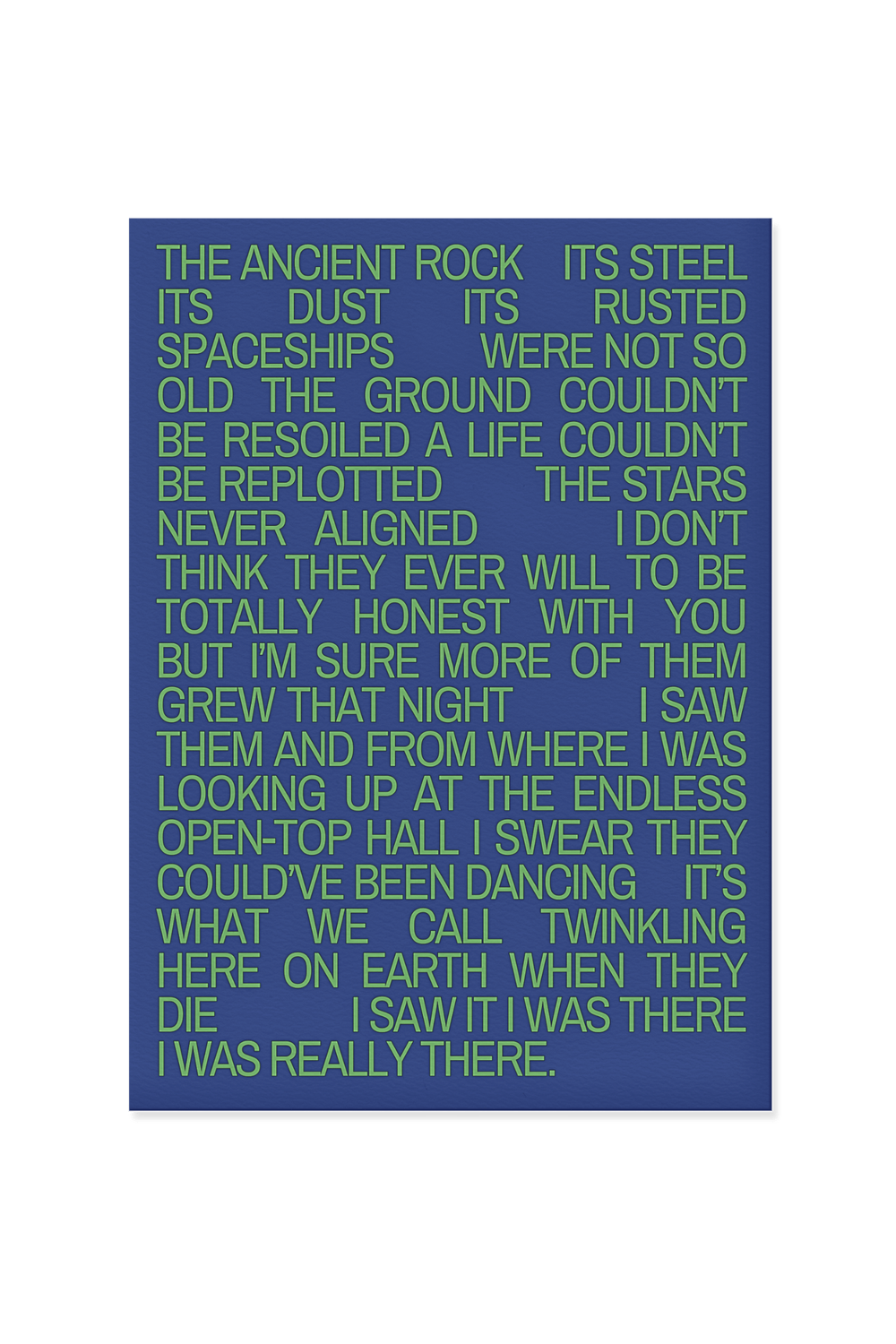 “The ancient rock, its steel its dust its rusted spaceships, were not so old.”