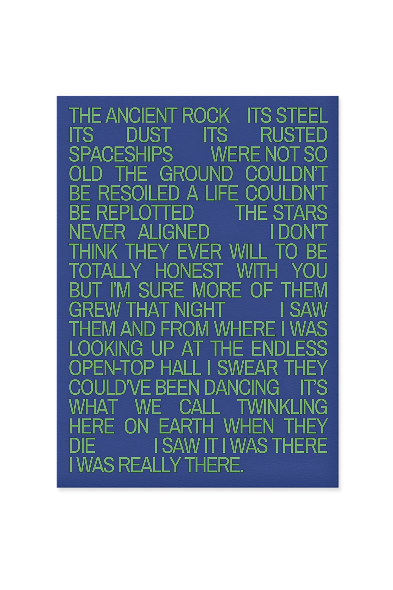 “The ancient rock, its steel its dust its rusted spaceships, were not so old.”